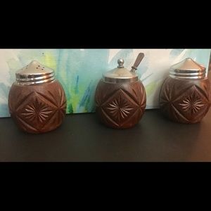 Sugar bowl, salt and pepper